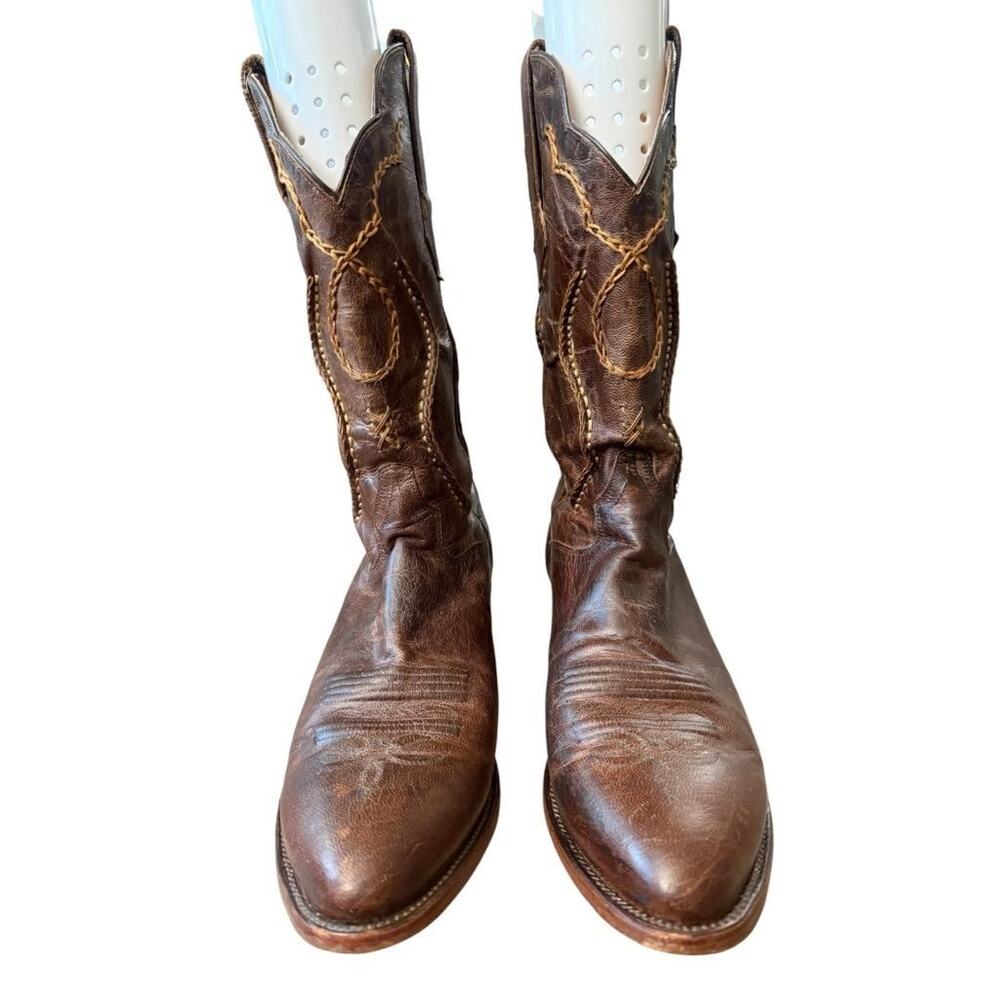 Dan Post Albany Western Cowboy Boot Brown Leather Men size 10 EW wide - Picture 3 of 7